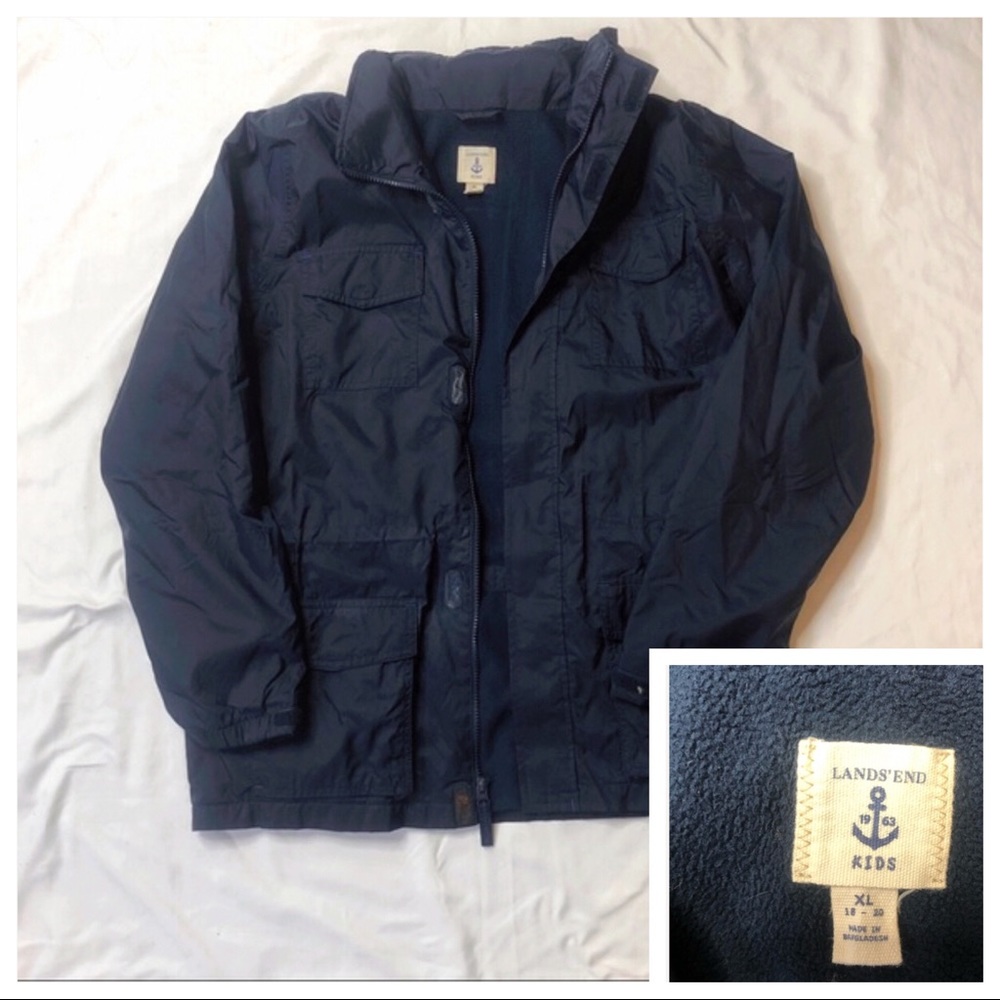 Lands’ End Boys Full Zip Jacket Warm Size XL